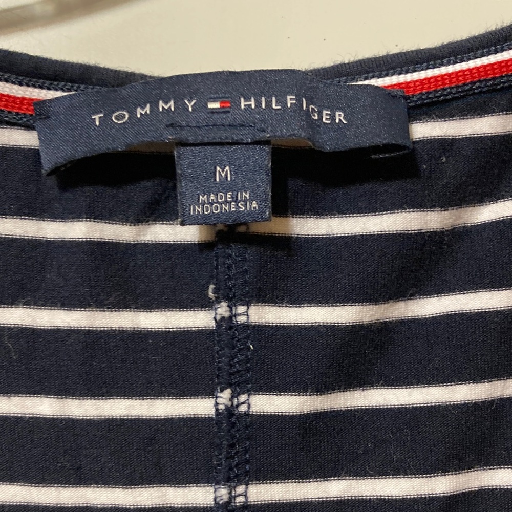 Tommy Hilfiger Navy and White Striped Maxi Dress M - Picture 3 of 7